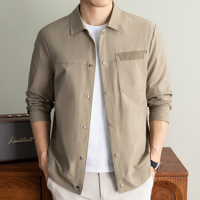 남성 봄 가을 버턴 카라 자켓 데일리 자켓