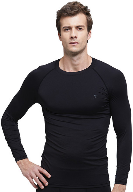 기어엑스 남성용 일반 여름 긴팔라운드넥 냉감 언더레이어 상의