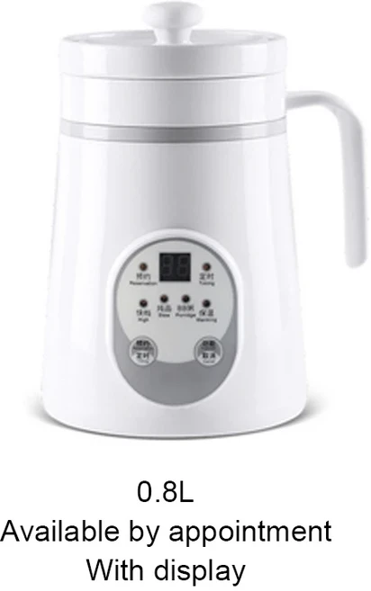 쿠쿠스토어 세라믹 미니 전기 주전자 보온 컵 보일러 수프 건강 냄비 스튜 죽 슬로우 쿠커 우유 히터 0.8L, 01 0.8L Display Gray