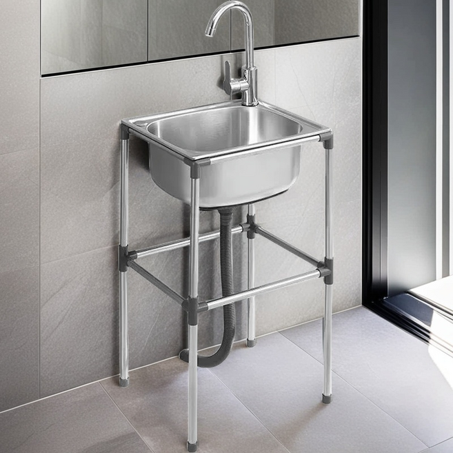 스텐 간이세면대 이동식 싱크대 세트