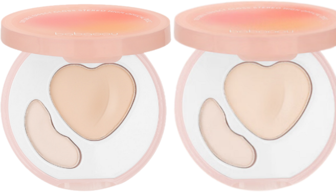 [원톱스타 같은 컬러의 하이디스크] 30초 눈물고랑 커버 더블 컬러 크림 파우더 듀얼 하이라이터 꺼진얼굴보정 하이라이트, 1, 내추럴*2+핑크*2