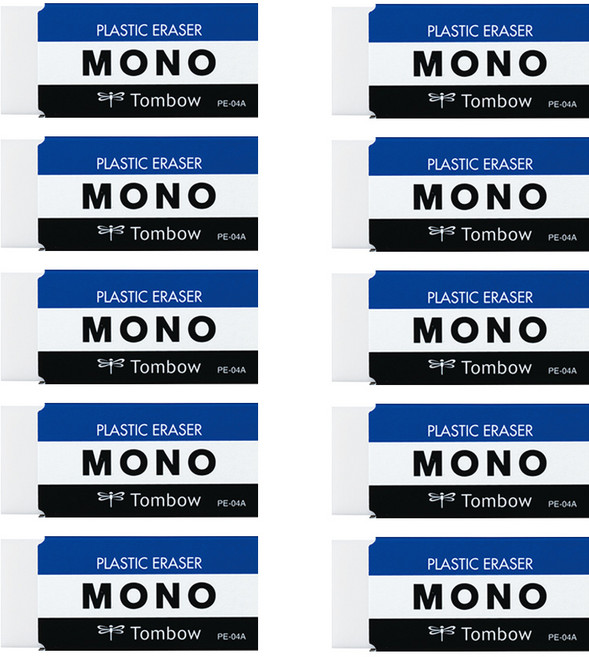 톰보 모노 지우개 중, 10개, 중 (화이트 PE04A)