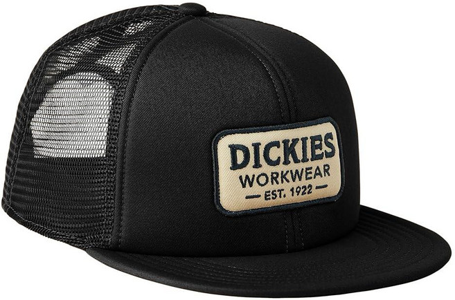 Dickies 남성용 플랫 빌 트러커 Embr 트윌 Patc 포함 블랙. 단일 사이즈