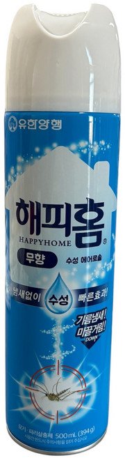 해피홈 에어로솔 수성 무향, 4개, 500ml