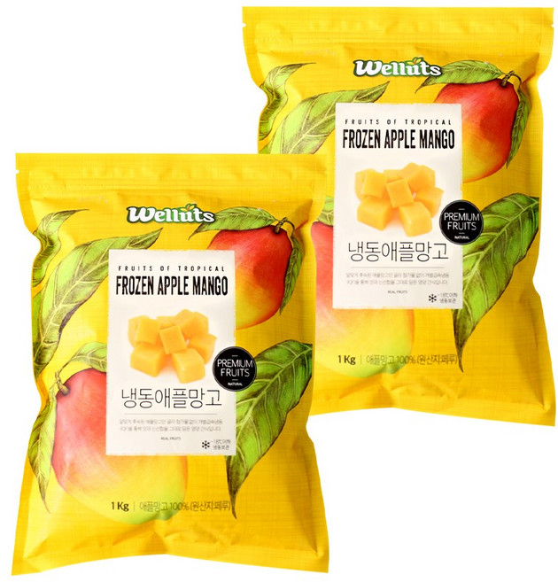 웰루츠 A등급 냉동 애플망고 다이스 페루산, 2개, 1kg