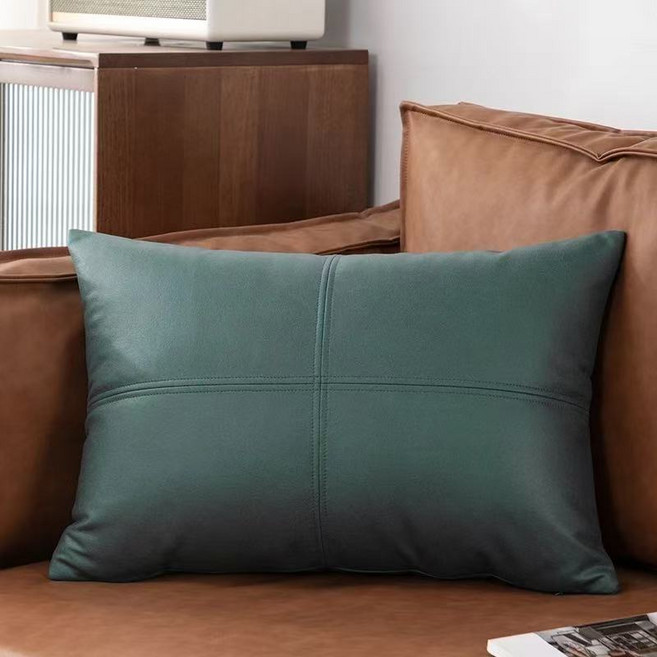 ZCBV소파가죽쿠션 직사각 베개 솜포함 북유럽 쇼파 디자인ZCBV, A. 그린