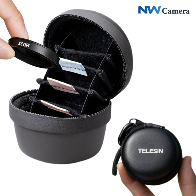텔레신 오즈모액션 고프로 인스타360 필터 케이스 가방 파우치 ND CPL UV, 1개, 4구