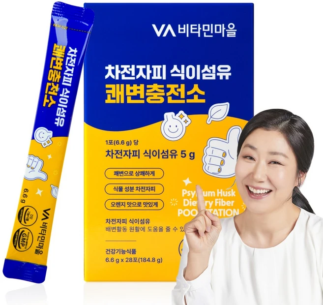 비타민마을 차전자피 식이섬유 쾌변충전소, 28회분, 1개 - 쿠팡