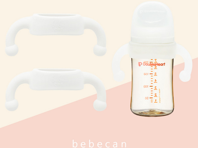 [국내생산] 베베캔 실리콘 젖병손잡이 / 2세대&3세대 더블하트 핸들 [마더케이 모윰 란시노 스펙트라 미니노어 호환], 실리콘 젖병손잡이 (퓨어/화이트), 2개
