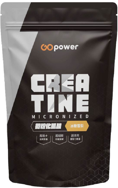 GOpower 果果能量 微粉化一水肌酸 冰糖雪梨風味, 420g, 1個