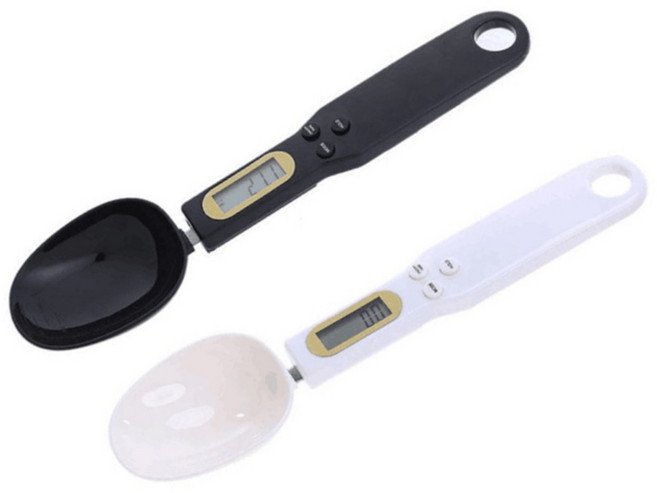 온리코 동물사료 저울수저, 1개, 블랙+화이트