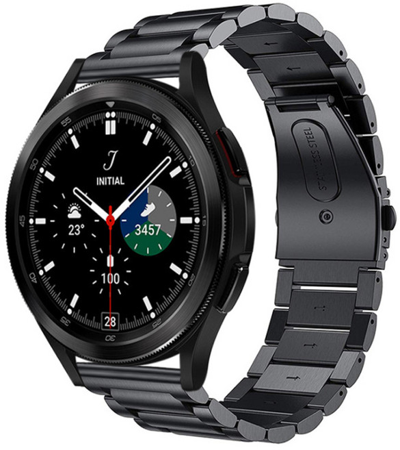 갤럭시워치4 40MM 44MM 메탈스트랩 20MM 시계줄 조절기증정, 블랙