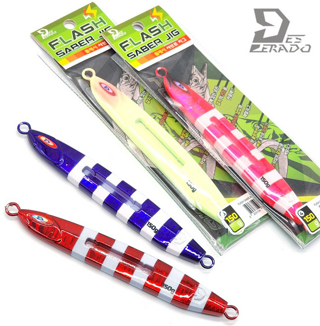 데스페라도 플래시 샤벨 지그 케미삽입형 갈치메탈 100g 120g 150g 케미를 드립니다, 4.핑크제브라글로우, 1개
