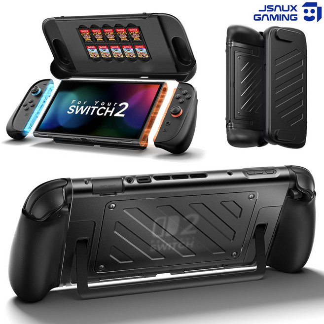 닌텐도 스위치2 케이스 JSAUX 클래드 전후면 풀커버 그립케이스, 1개