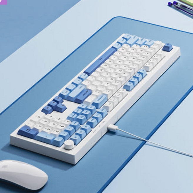 포팩트 QN108 저소음 노브 멤브레인 유선 키보드 블루베리, 단품, 단품