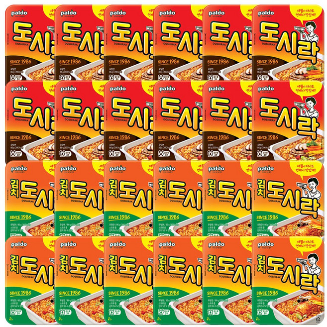 팔도 도시락 86g+김치도시락 86g 각 12개 총 24개