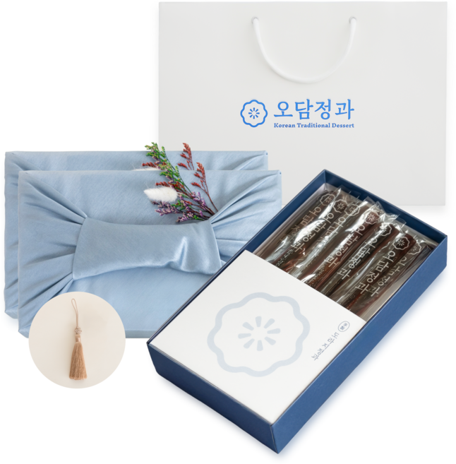 도라지정과 한과 선물세트(고급보자기+노리개포함) 오담정과 상견례 답례품 부모님선물, 500g, 2박스