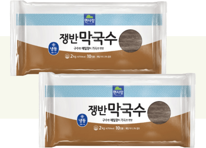 면사랑 (냉동)면사랑 쟁반막국수2kg(10인분), 2개, 2kg