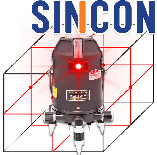 신콘 전자식 레드 20배 밝기 레이저 레벨기 수평계 수평기 SL-445X, 1개