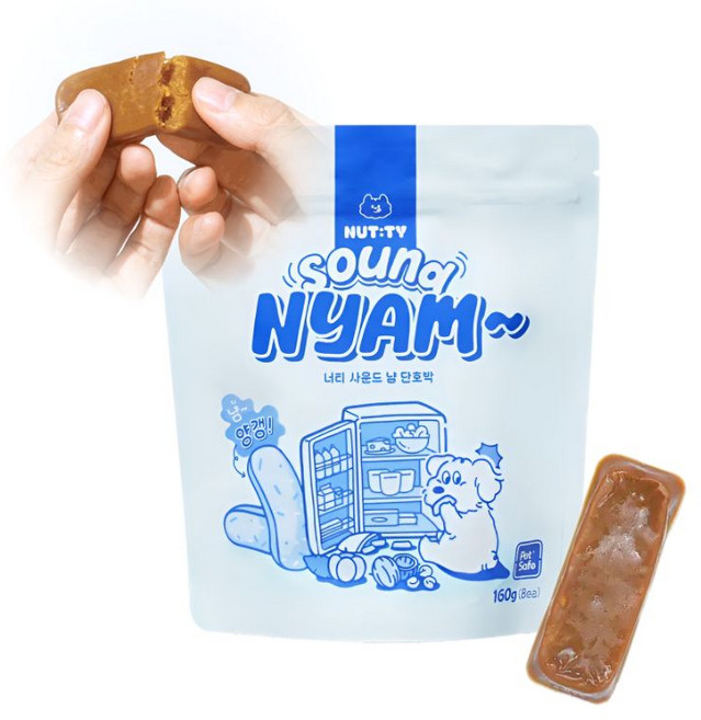 너티 냠냠 강아지 노령견 노견 간식 부드러운 수제 영양간식, 20g, 8개, 고구마