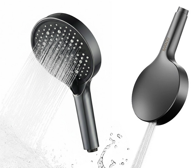 샤워기헤드 수압상승 고압 7단분사 빅사이즈 절수 욕실 샤워기 교체용, 블랙 단품, 1개