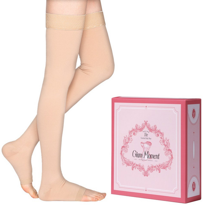 글램모먼트 메디컬 서포트 오픈토 하이 의료용압박스타킹