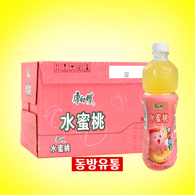 길상무역 중국음료 캉스푸 복숭아 음료 500 ml, 15개, 500ml