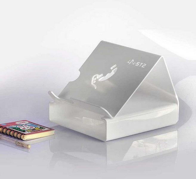 사무실전화거치대 선반 아크릴 사무실전화 받침대 전화기 유선, 포슬린화이트, 상세페이지 참고, 1개