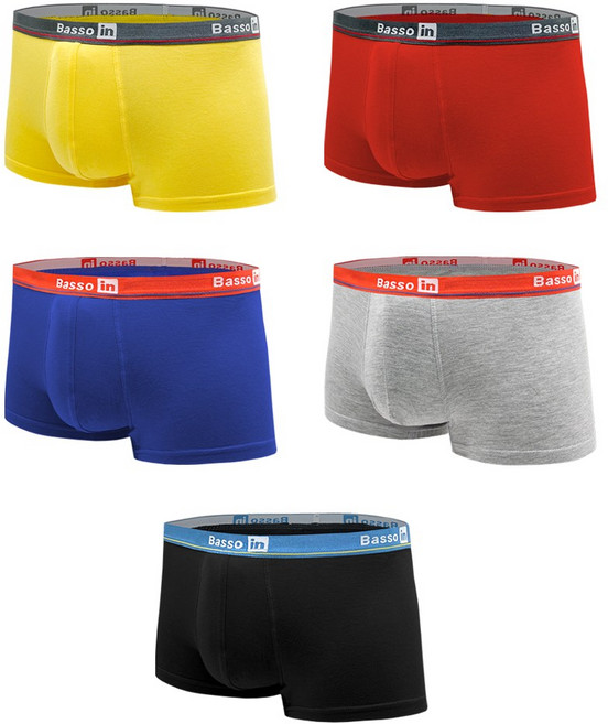 바쏘인 모달 남자팬티 남성 선물용 드로즈 사각팬티 5장세트