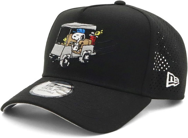 뉴에라 스누피 골프 모자 메쉬 캡 NER36G0636, 프리사이즈, 블랙