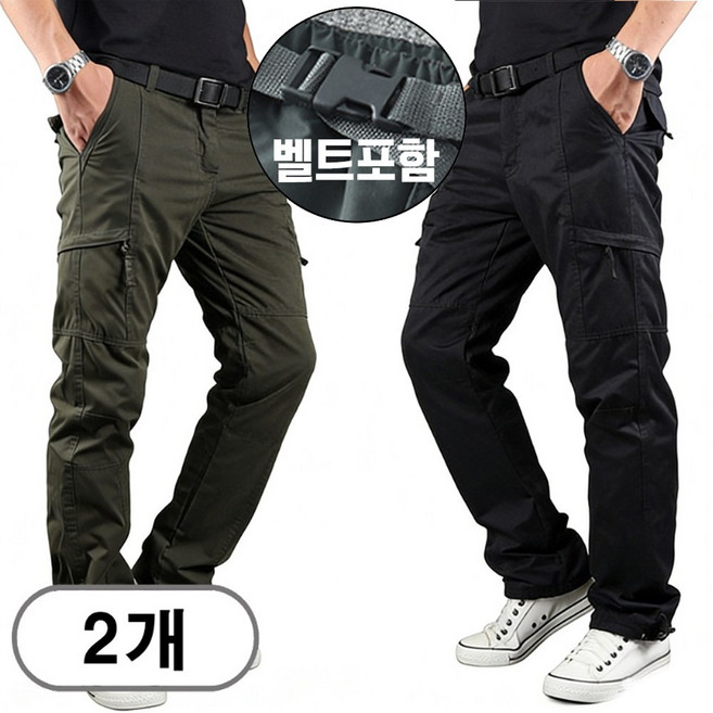 차쿠 1+1(2세트) 4계절 남성 카고바지 작업바지 현장바지 방한바지 아웃도어 전술바지 스판바지 기모바지