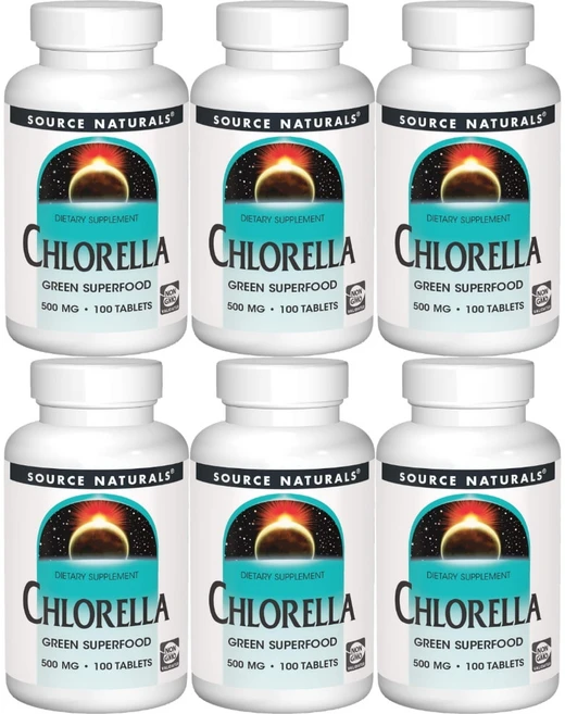 Source Naturals 소스내추럴스 클로렐라 500mg 테블릿, 6개, 100정, 100정 - 쿠팡