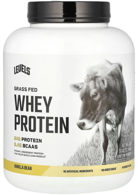 Levels 목초 사육 유청 단백질 분말 바닐라빈 2.27kg(5lb) LVL-00705, 2267 g, 1개 - 쿠팡