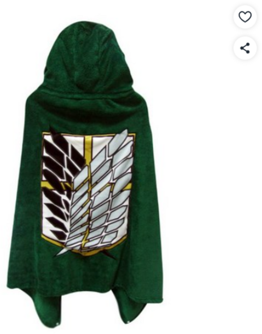 진격의거인 조사병단 로고 무릎담요 (자유의날개 보온 망토 담요)