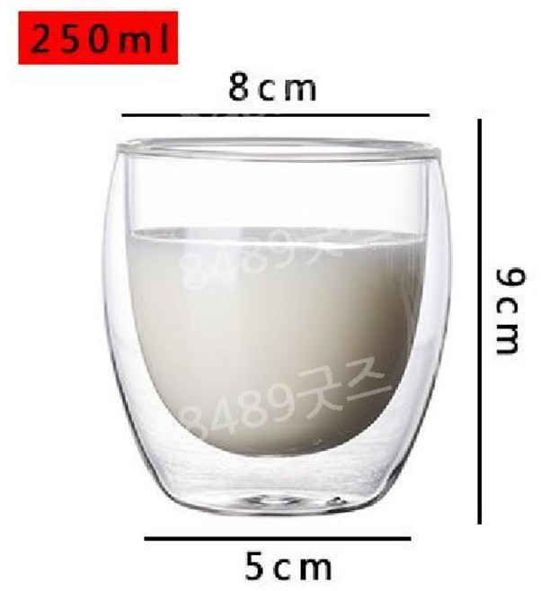 내열성 이중 벽 유리 컵 80-650Ml 맥주 우유 커피 물컵 투명 음료 세트 하이볼, C. 250ML, 1개