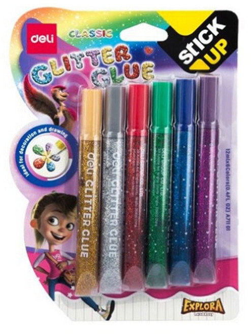 델리 반짝이풀 일반 12ml x 6종 세트 EA71101 접착제