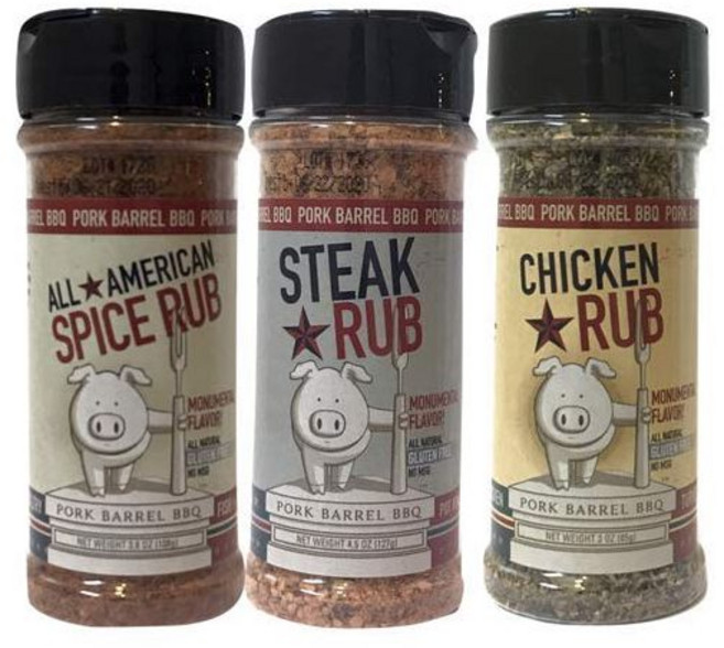Pork 배럴 BBQ 남성 바비큐 아빠 선물 - 돼지고기 통 향신료 시즈닝 세트 그릴 명절 스파이스 바구니: 돼지 럽 스테이크 치킨 럽(향신료 세트), Spices and Seasonings Sets, 1개