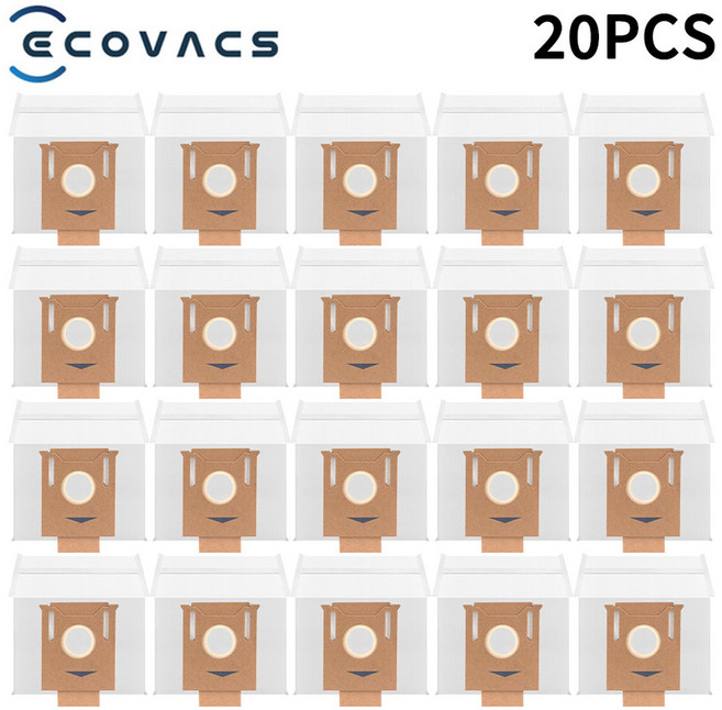 호환 ecovacs 호환 Deebot T8 AIVI T9 N8 Pro N9 N10 Plus 액세서리 메인 브러시 사이드 필터 먼지 봉투 Hepa, 20pcs, 1개