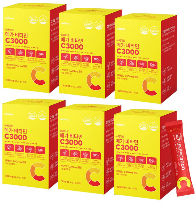 뉴메이트 메가 비타민C 3000 (6박스6개월분), 30회분, 6개