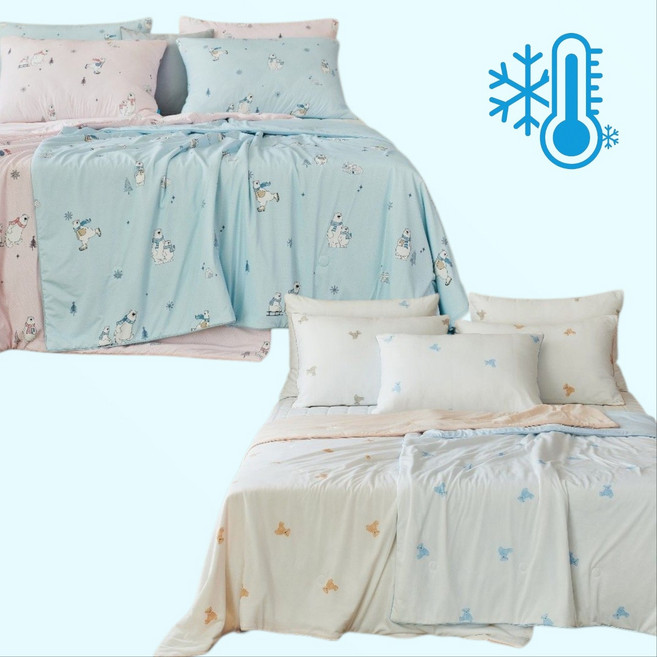 -7.8도 아이스쿨 베어곰 키즈 주니어 냉감이불 시원한 아리아여름이불
