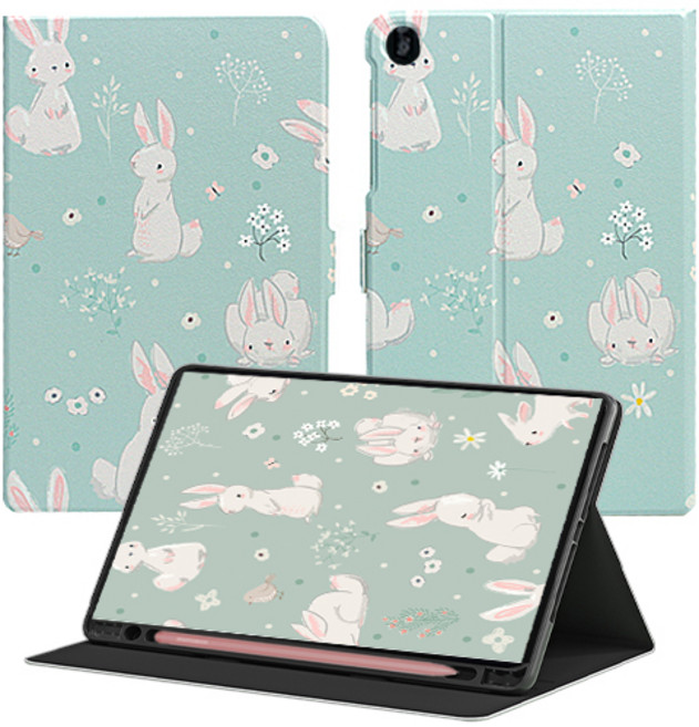 TaVely 갤럭시탭A8 10.5 SM X200 X205 케이스, 토끼패턴