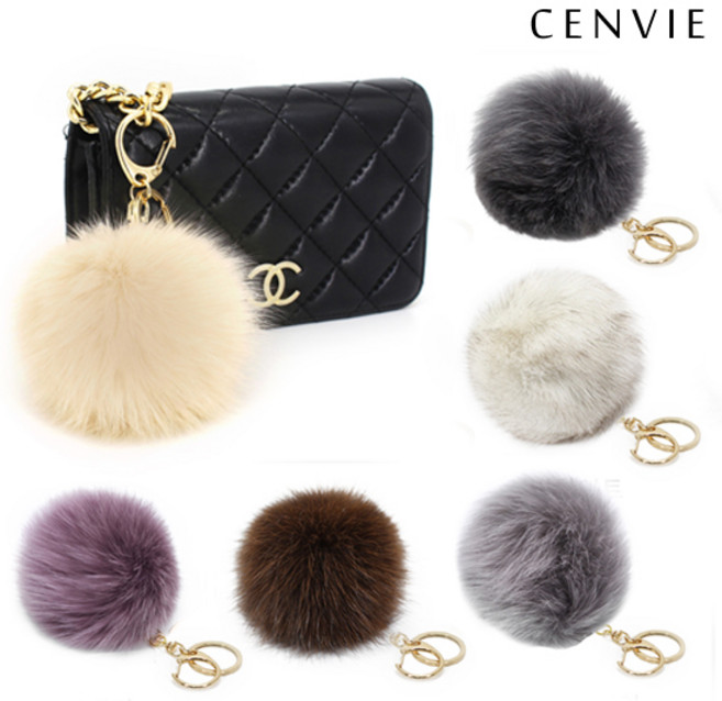 [센비]리얼폭스 폼폼이키링 폼폼이 골드체인 12color