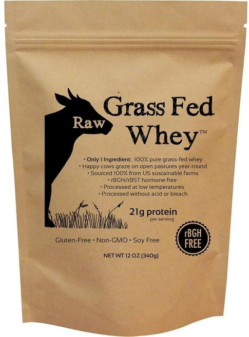 Raw Organic Whey 생목초 사육 유청 단백질 파우더 - 무향 단 1가지 성분: 행복하고 소의 100% 순수 목초 변성 GMO 프리 호르몬 글루텐 미국산 2.3, 12 Ounce (Pack of 1), 1개, 2.3kg - 쿠팡