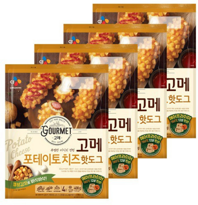 [eTV][초특가]고메 포테이토치즈 핫도그400g 4봉, 310g, 1세트
