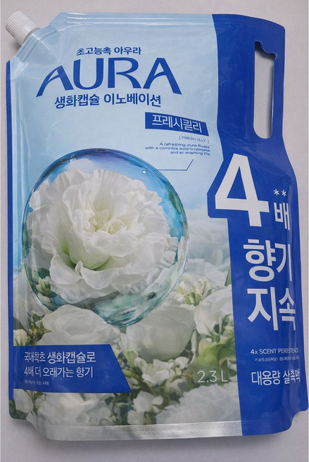 아우라 초고농축 섬유유연제 프레시릴리 리필, 1개, 2.3L
