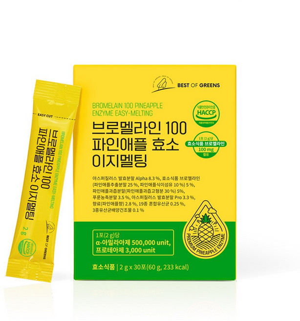 브로멜라인 100 파인애플효소 이지멜팅, 1개, 60g