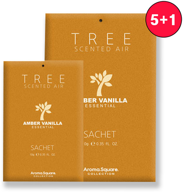 아로마 스퀘어 종이 방향제 걸이형 5+1 앰버 바닐라 소형, 6개, amber vanilla