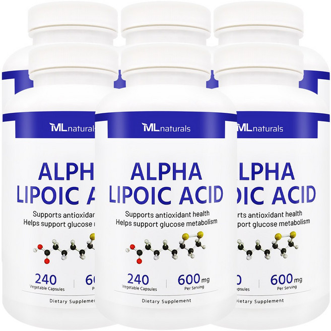 [미국번개배송] 마이라이프 내추럴스 알파리포산 600 mg 240 야채캡슐, 6개, 240정