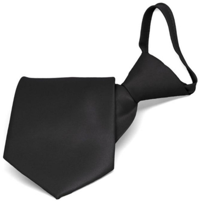기타 남녀공용 정장 교복 자동 넥타이 블랙 조문