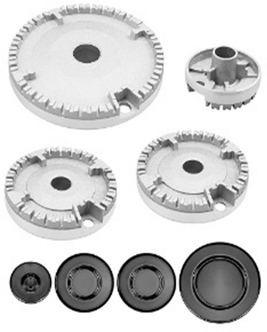 오븐 버너 불꽃 커버 버너 크라운 및 불꽃 캡 키트 스토브 뚜껑 교체, 오목한